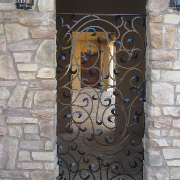 Decorative Wrought Iron Courtyard Gate - Stockton